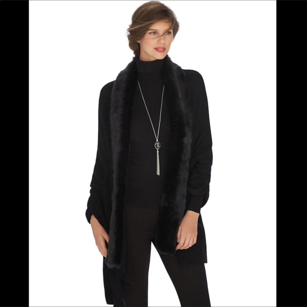 White House Black Market fur lined wrap.